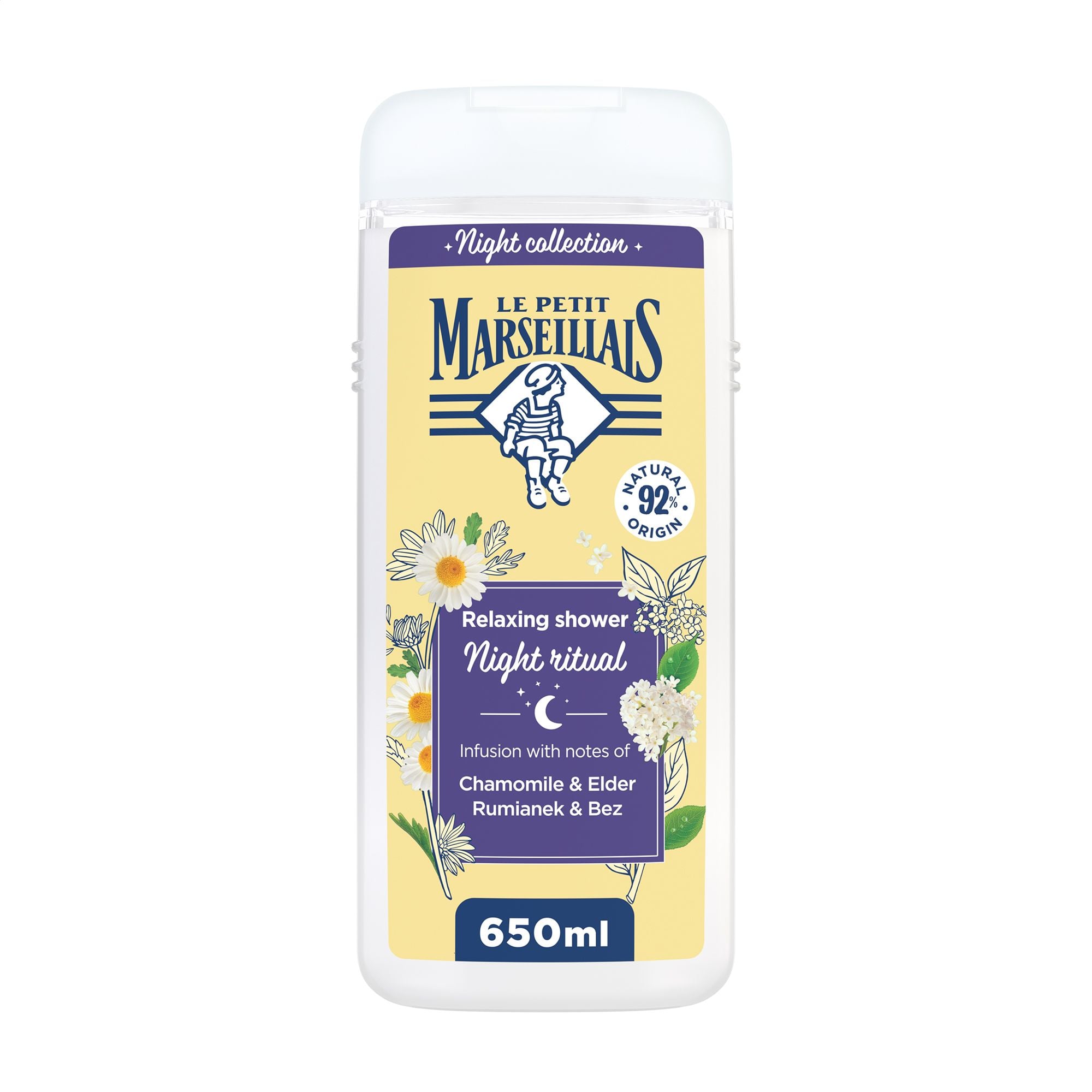 Гель для душу Le Petit Marseillais Relaxing Shower Ромашка та квіти бузини, 650 мл